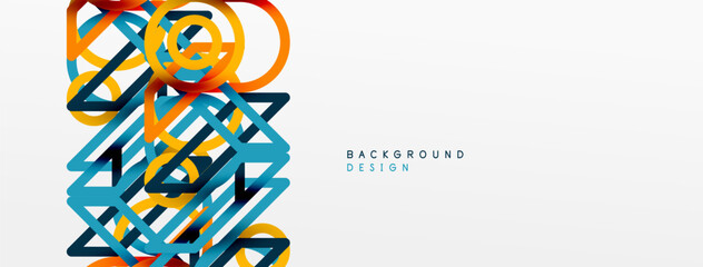 Abstract background - colorful geometric shapes composition made of lines. Technology or business digital template