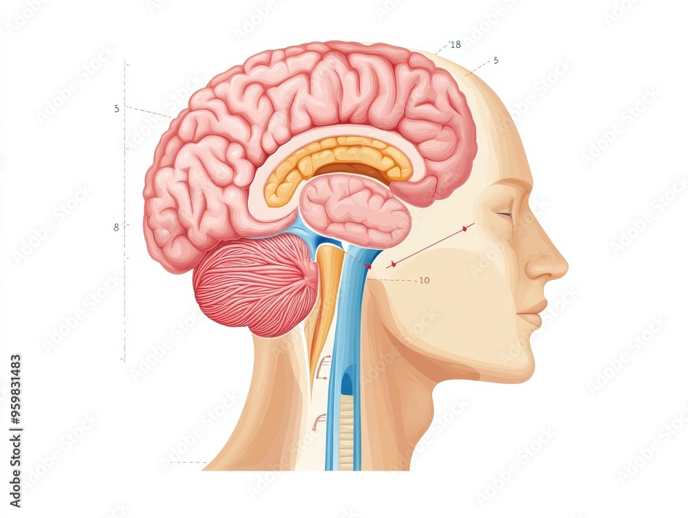 Cross-sectional anatomy of the brainstem, highlighting midbrain, pons ...
