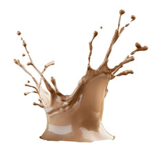 Canvas Print - a splash of chocolate milk is shown in a white background