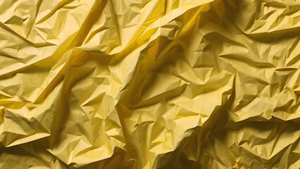 Blank yellow paper crumpled and creased paper poster texture background