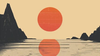 Sticker - Abstract minimal banner in retro style