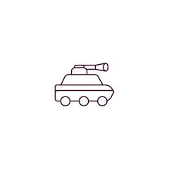 armored vehicle outline icon. Linear vector from army and military concept. Thin line armored vehicle icon isolated on white background