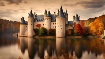 Wall Mural - castle with autumn