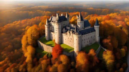 Wall Mural - castle with autumn