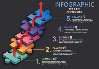 Wall Mural - Infographic vector, similar to a ladder, where each step represents a development, progress, sequence, timeline and space for text to present academic, financial, banking and management.