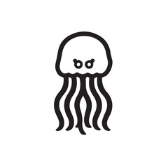 Jellyfish  in cartoon, doodle style . Image for t-shirt, web, mobile apps and ui. Isolated 2d vector illustration in logo, icon, sketch style, Eps 10, black and white. AI Generative