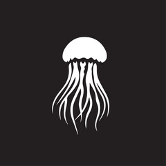 Wall Mural - Jellyfish  in cartoon, doodle style . Image for t-shirt, web, mobile apps and ui. Isolated 2d vector illustration in logo, icon, sketch style, Eps 10, black and white. AI Generative