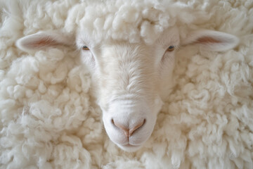 Sheep with clean white warm wool