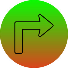 Canvas Print - Turn Right Icon