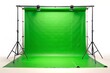© Caitlin - High-resolution green screen backdrop for chroma keying and visual effects, presented on a clean white surface for