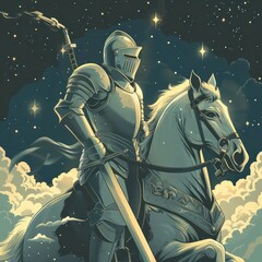 Wall Mural - knight in shining armor illustration