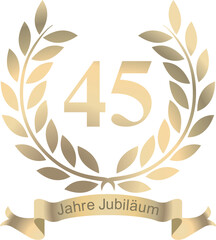 Wall Mural - Laurels For the 45th anniversary with text in German	