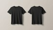 © Hendry - black t-shirt mockup front and back white background