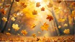 © Tima - Golden autumn leaves falling in a gentle breeze
