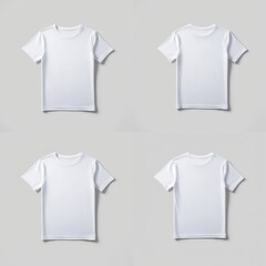 Wall Mural - front and back white t-shirt mockup with white background