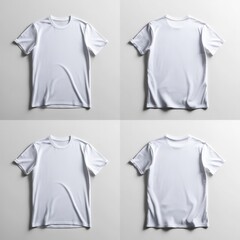 front and back white t-shirt mockup with white background