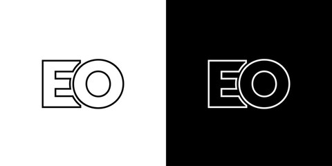 Canvas Print - Letter E and O, EO logo design template. Minimal monogram initial based logotype.