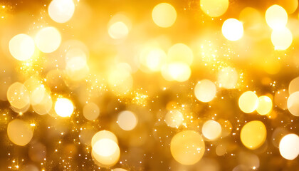 Wall Mural - golden color blurred abstract background yellow bokeh christmas blurred beautiful shiny christmas lights