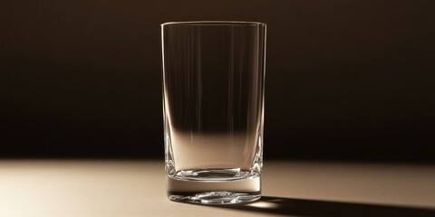 Poster - Empty glass on a table with shadow.