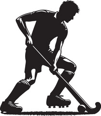 field hockey player vector design clipart flat style artwork