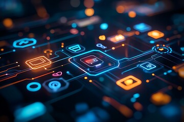 Abstract Digital Network Illustration