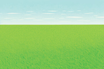 Poster - Vast green field under sky