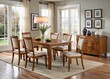 © DigitalArt Max - * Modern dining room furniture set boasts sleek, comfortable pieces with clean lines and a warm wood finish
