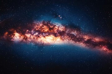 Wall Mural - aweinspiring panorama of the milky way arching across a starfilled night sky cosmic dust and distant galaxies create a breathtaking celestial tapestry