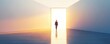 © SITTAKAN - Person walking through an open door into a bright future, symbolizing new beginnings