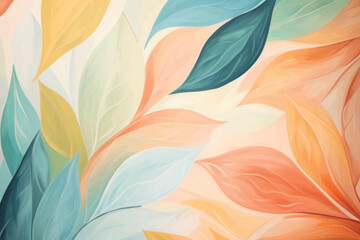 Canvas Print - Colorful abstract leaf pattern