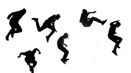 parkour silhouettes on the white background volume 1