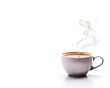 © Bussakon - Freshly Brewed Coffee Cup with Rising Steam on Minimalist White Background