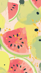 Poster - Vibrant abstract watermelon pattern