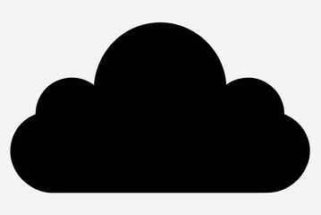 Poster - Black cloud silhouette vector icon