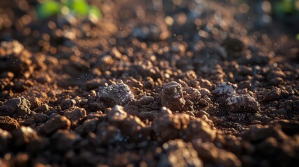 Wall Mural - closeup of soil with a realistic and blur background