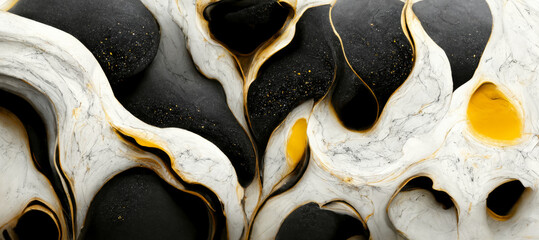 Wall Mural - White and gold marble texture background