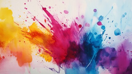 Aufkleber - A vibrant abstract background with splashes of watercolor and bold brush strokes, creating an artistic and expressive visual effect.