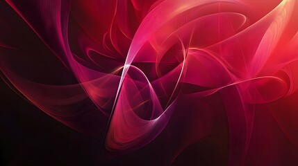 Canvas Print - Abstract Red and Black Swirling Lines Background