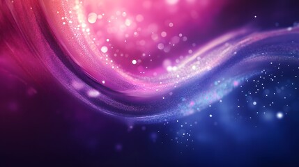 Wall Mural - Abstract Purple and Blue Swirling Background with Bokeh Lights