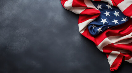 American flag draped over a dark leather surface, symbolizing national pride and the significance of American identity.