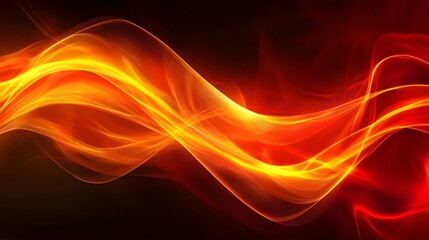 Poster - Abstract Red and Yellow Flowing Lines Background