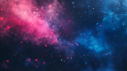 Poster - Abstract Dark Blue and Pink Background with Glitter and Bokeh Lights