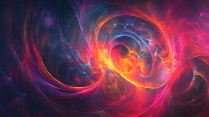 Canvas Print - Abstract Swirling Cosmic Nebula with Vibrant Colors