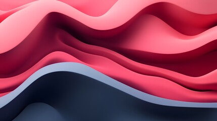 Poster - Abstract Pink and Blue Wavy Background