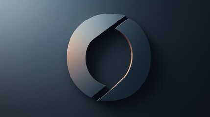 Wall Mural - A zero logo with a shadow effect, giving it a three-dimensional appearance.