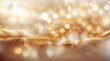 © bornmedia - abstract background with white and gold particle. Christmas Golden light shine particles bokeh on white background