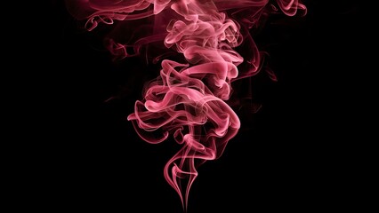 Wall Mural - Black background with pink mystical smoke