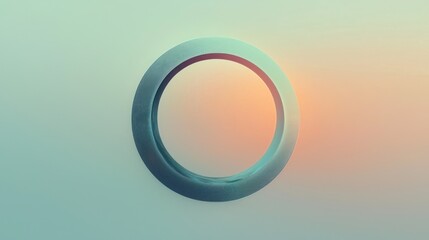 Wall Mural - A minimalist zen circle logo with a subtle gradient, conveying harmony and unity.
