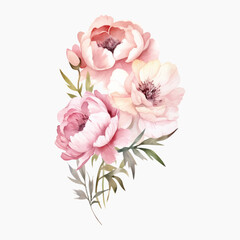 Poster - Elegant watercolor pink floral illustration