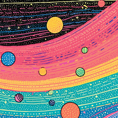 Poster - Colorful abstract cosmic illustration